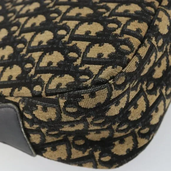 Authentic Christian Dior Trotter Canvas Shoulder Bag Navy Gold - Picture 8 of 16